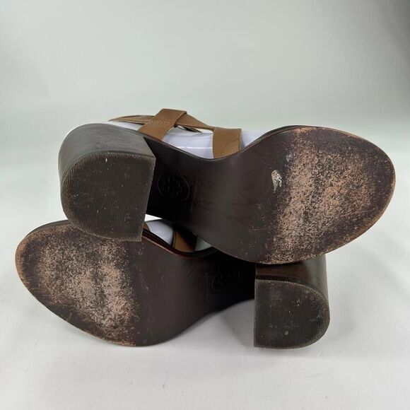 ASH Women's Block-Heel Strappy Sandals US 7 Brown Leather Ankle Booties - Picture 6 of 10